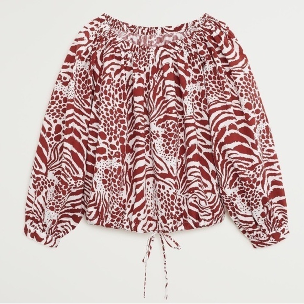 MANGO PRINTED COTTON BLOUSE - Picture 2 of 3